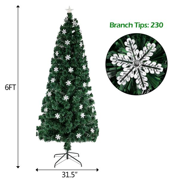 Small Light Fiber Optic Christmas Tree 6FT 230 Branches