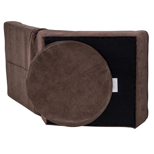 Fabric Floor-Standing Single Sofa Backrest Adjustment Game Chair Lazy Chair Dark Brown
