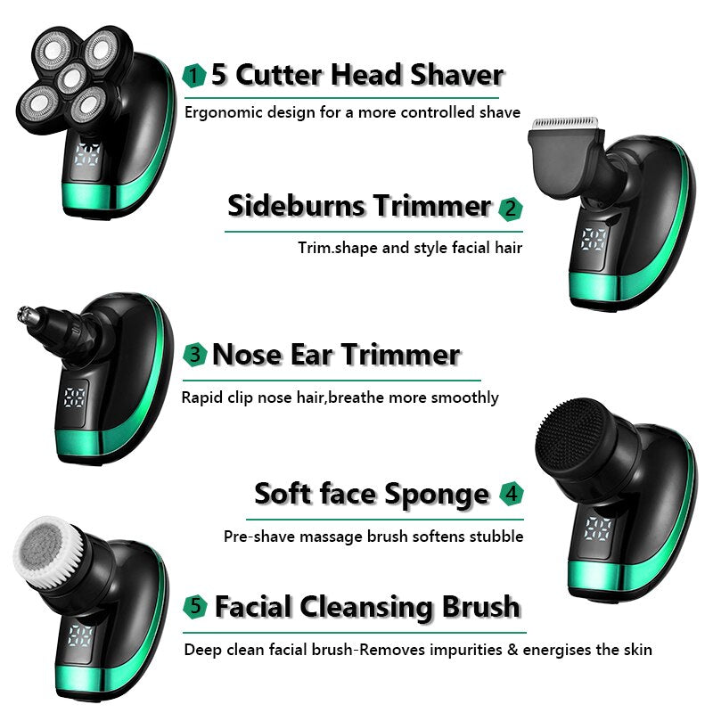 5 IN 1 Electric Razor Electric Shaver Rechargeable Shaving Machine
