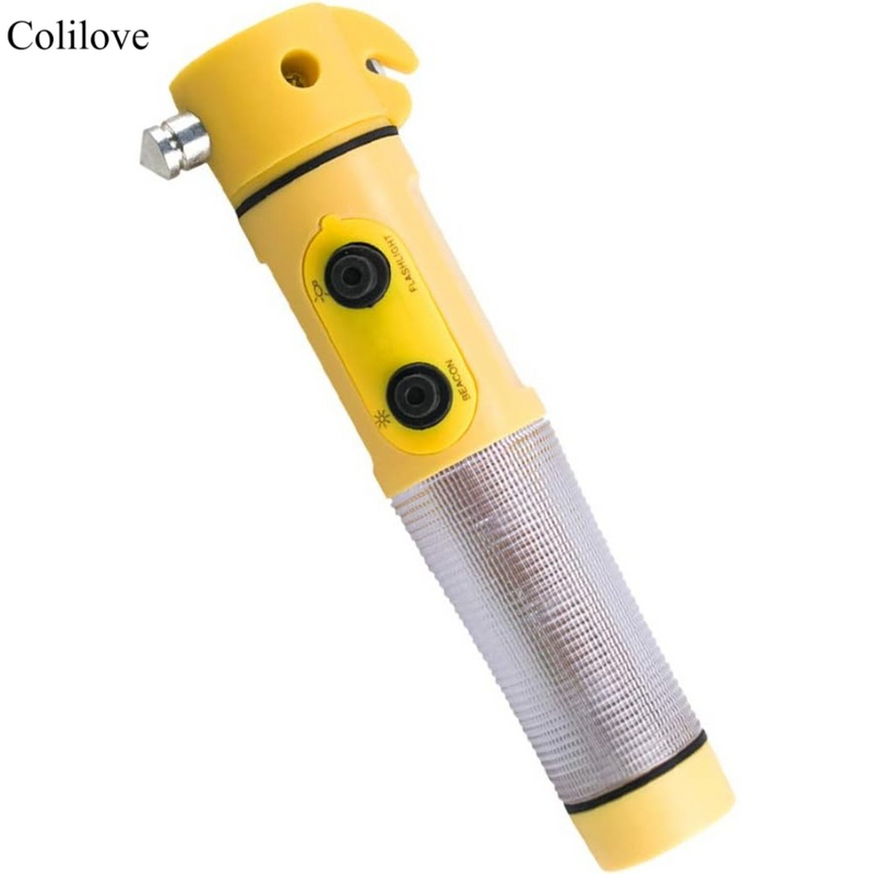 Colilove  Flashlights Yellow Multi-functional car safety hammer with Flashlight