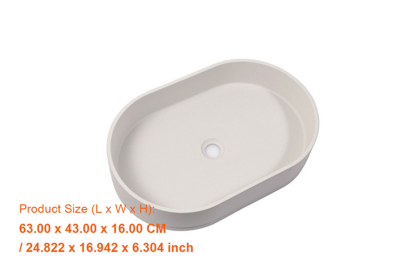 Colilove Ultra Modern Concrete Cement Wash Basin Counter Top Matte White Oval Basin Hand basins being parts of sanitary installations