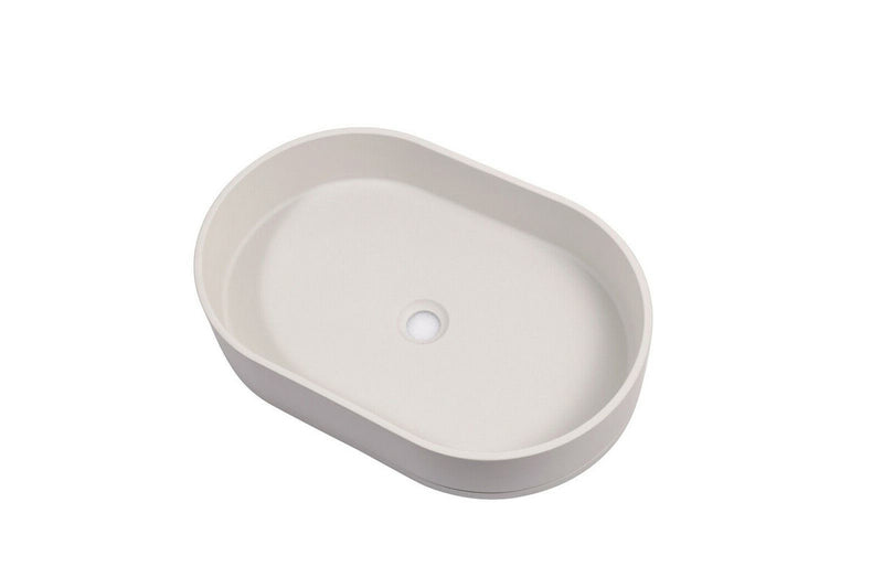 Colilove Ultra Modern Concrete Cement Wash Basin Counter Top Matte White Oval Basin Hand basins being parts of sanitary installations