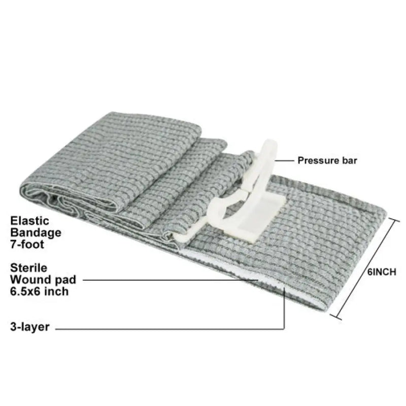 2Pcs 6Inch Israeli Bandage Emergency Compression Trauma Wound Dressing For First Aid