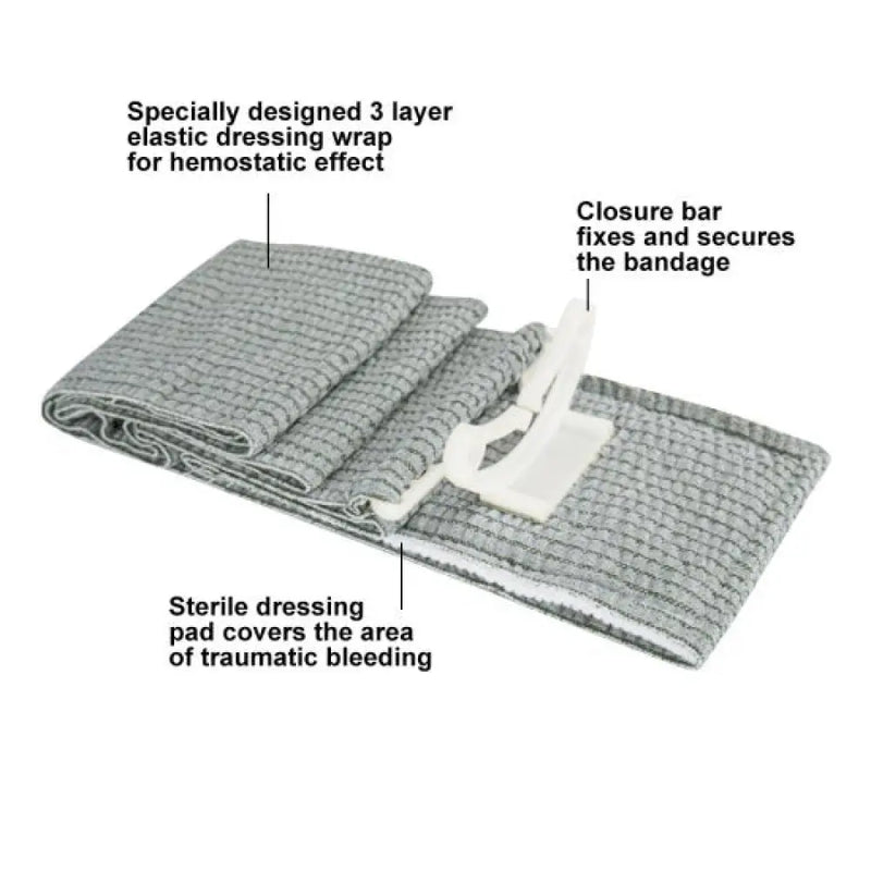 2Pcs 6Inch Israeli Bandage Emergency Compression Trauma Wound Dressing For First Aid