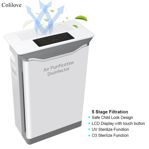 Colilove Vertical ultraviolet disinfection air purifier, white 110V, US standard Disinfectant apparatus for medical purposes;