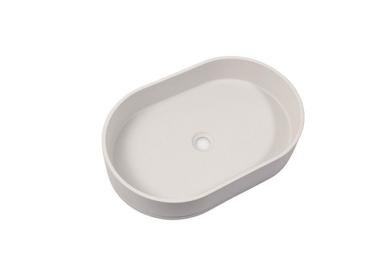 Colilove Ultra Modern Concrete Cement Wash Basin Counter Top Matte White Oval Basin Hand basins being parts of sanitary installations