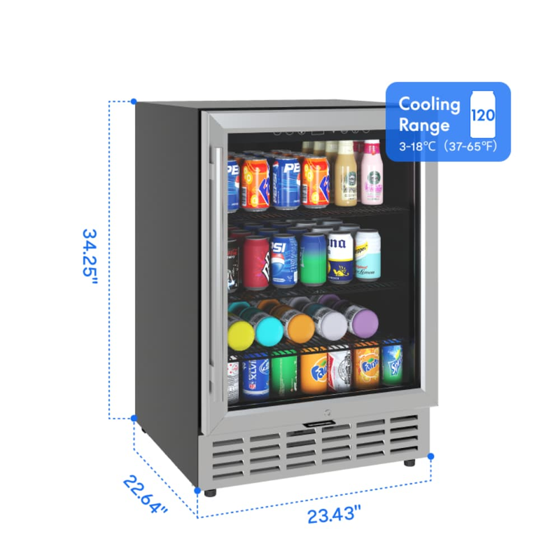Colilove 24in Beverage Refrigerator Cooler-120 Can Capacity Beverage cooling apparatus