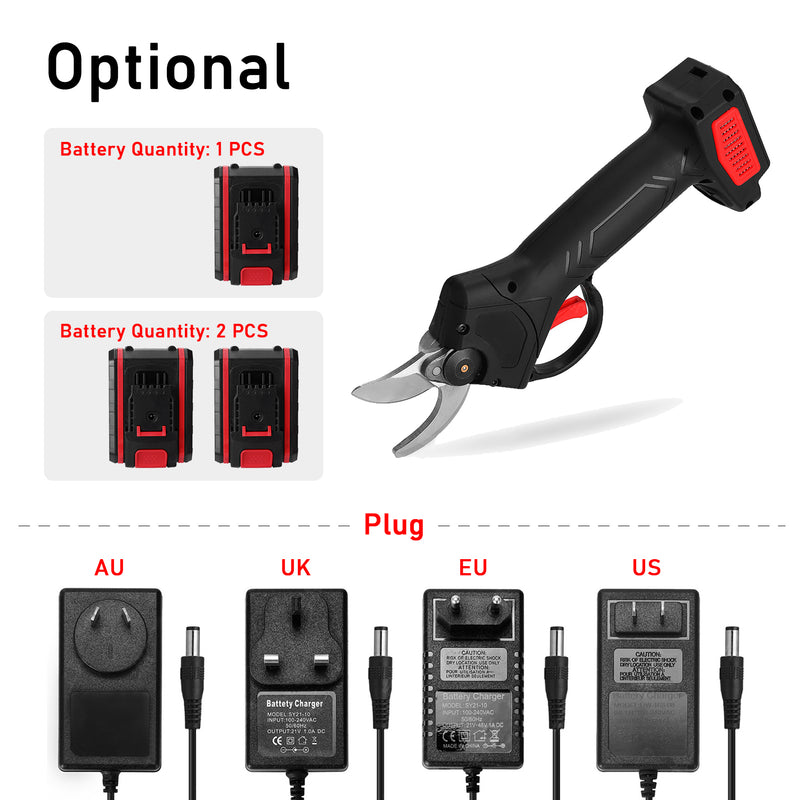Enshey 21V Portable Handheld Cordless Electric Pruning Shears with Carry Case Rechargeable 1200mAh Lithium Battery & Charger Powered Tree Branch Pruner Garden Clippers 30mm Cutting Diameter