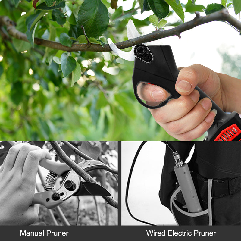 Enshey 21V Portable Handheld Cordless Electric Pruning Shears with Carry Case Rechargeable 1200mAh Lithium Battery & Charger Powered Tree Branch Pruner Garden Clippers 30mm Cutting Diameter
