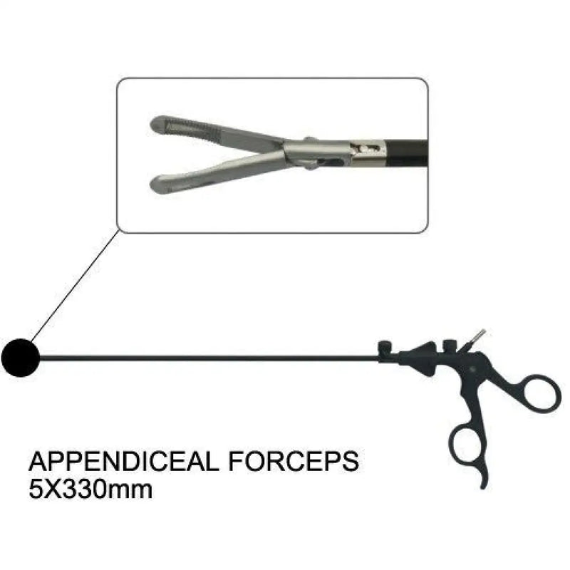 Medical Endoscopy 5Mm Fda Ce Appendiceal Forceps - Autoclavable Laparoscopic Grasing Grasper