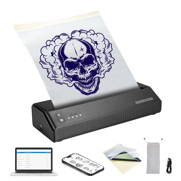 Enshey Apparatus for tattooing，Tattoo Stencil Printer, Wireless Bluetooth Tattoo Printer Transfer Stencil Machine with 10Pcs Transfer Paper, Compatible for iOS＆Android Phone, iPad＆PC (with Storage Bag)