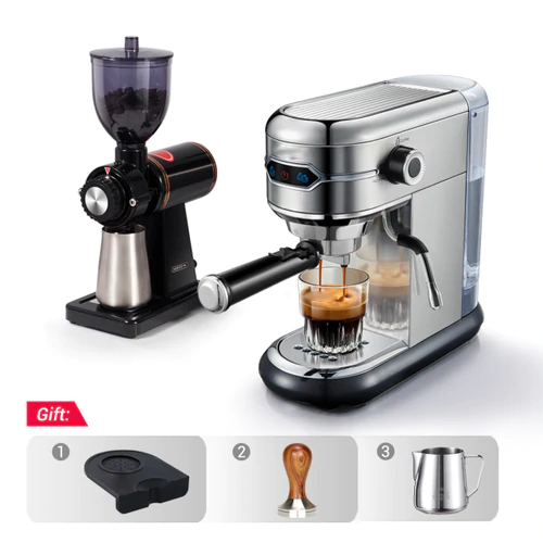 Coffee Maker Cafetera 19 Bar Inox Semi Automatic Super Slim ESE POD&amp