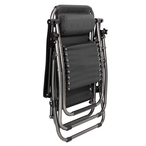 2pcs Plum Blossom Lock Portable Folding Chairs Black