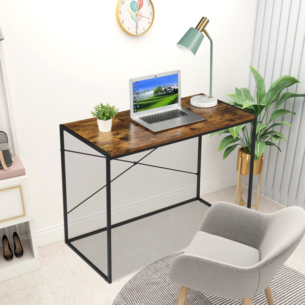 Black Paint MDF Paste Triamine Simple Cross Computer Desk