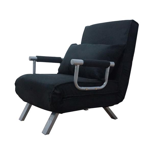 Foldable Dual Purpose Single Sofa Bed with Dust Cover Black