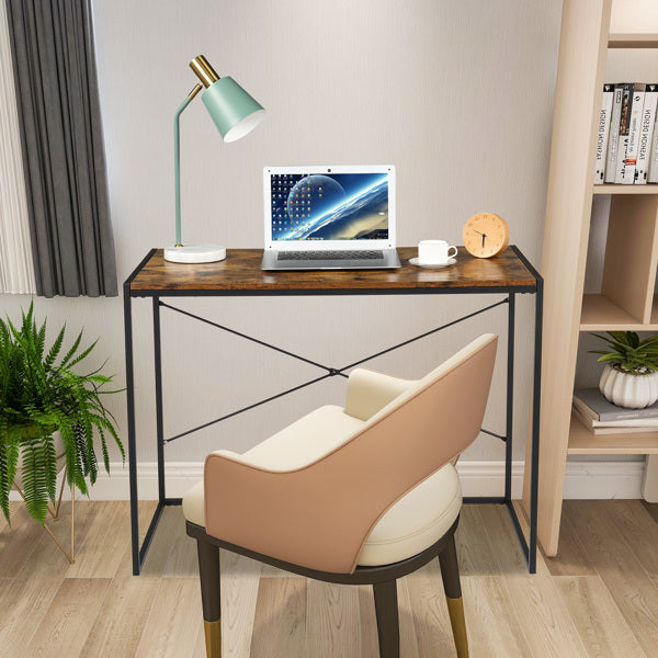 Black Paint MDF Paste Triamine Simple Cross Computer Desk