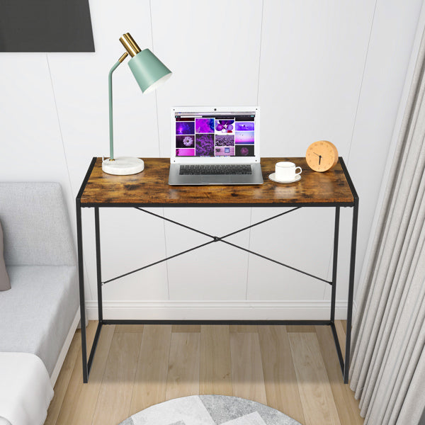 Black Paint MDF Paste Triamine Simple Cross Computer Desk