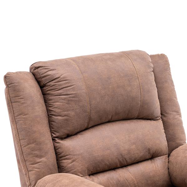 Type C electric lift function chair with massage brown PU combination