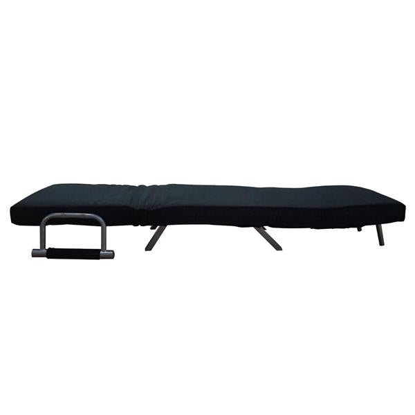 Foldable Dual Purpose Single Sofa Bed with Dust Cover Black