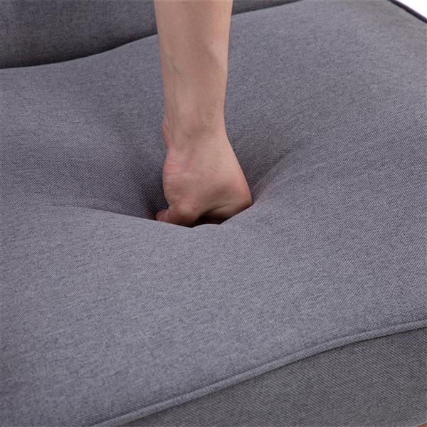 Retro Modern Wooden Single Sofa Chair Grey Fabric