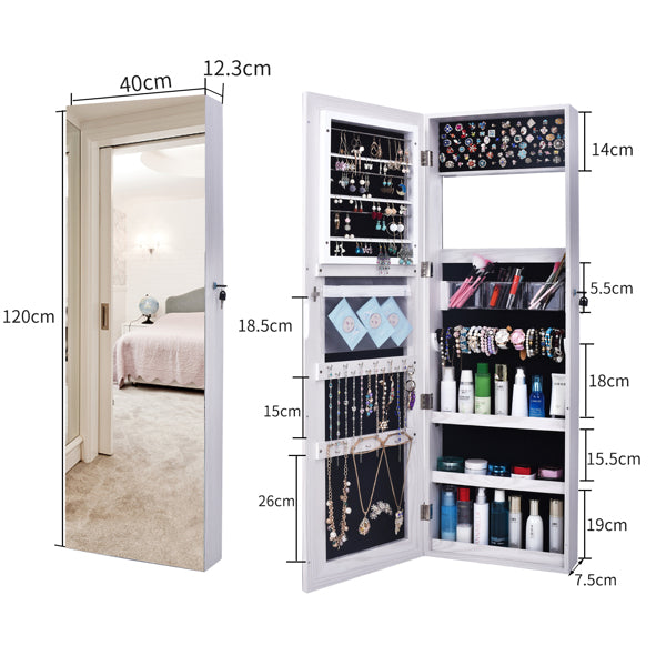 Body Mirror Decoration Storage Jewelry Mirror Cabinet White