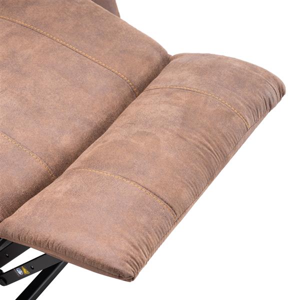 Type C electric lift function chair with massage brown PU combination