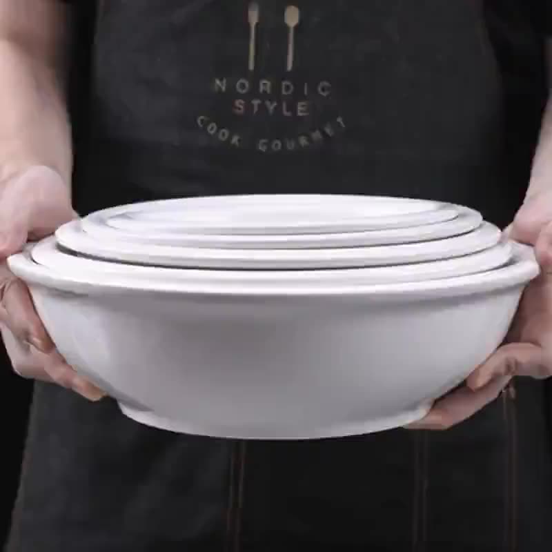 Vinmax 11'' Ceramic Restaurant Big Soup Bowls With Rice Big Bowl Commercial Hotel