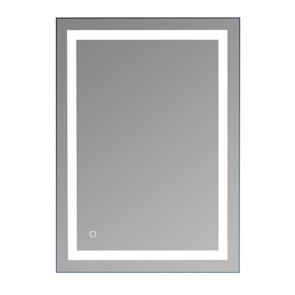 Square Touch LED Bathroom Mirror Silver