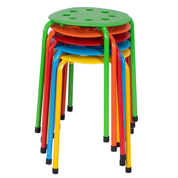 5-Piece Stackable Round Stool In Five Colors