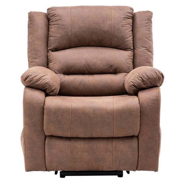 Type C electric lift function chair with massage brown PU combination