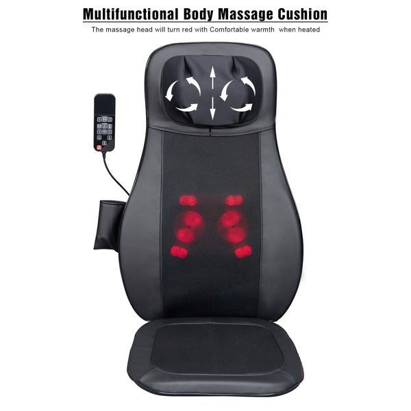 Neck Back Massage Chair With Heating Kneading and Vibration Function Black US