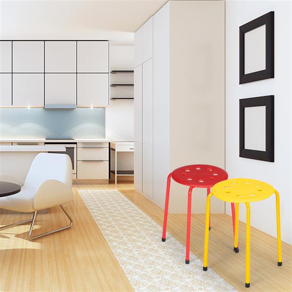 5-Piece Stackable Round Stool In Five Colors