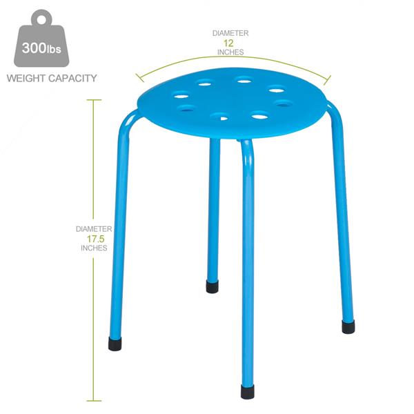 5-Piece Stackable Round Stool In Five Colors