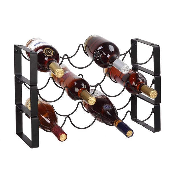 3 Tier Stackable 12 Bottles Metal Wine Rack