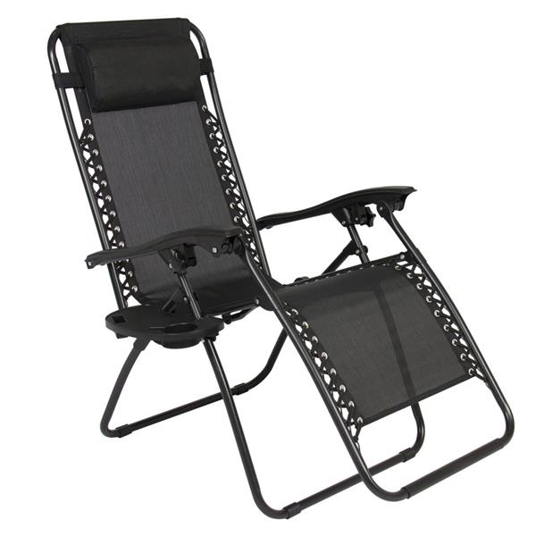 2pcs Plum Blossom Lock Portable Folding Chairs Black