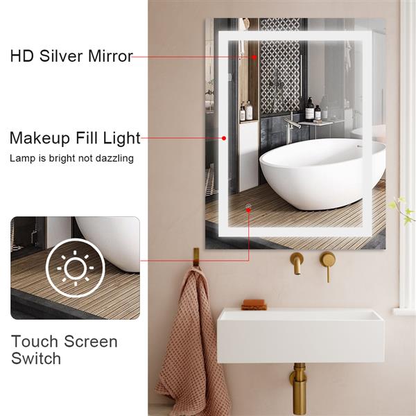 Smart LED Bathroom Mirror Single Key Mode