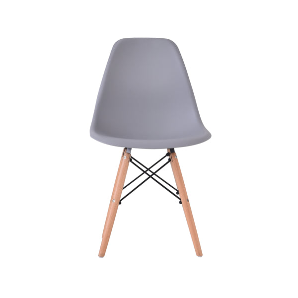 Dining Chairs with Natural Wood Legs & ABS backrest Gray