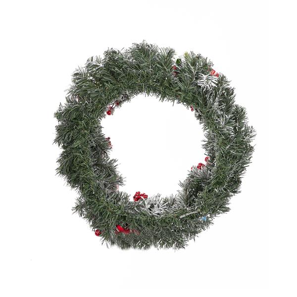 Christmas Wreath Decorated With a Snow-White Effect Apple Gift Box