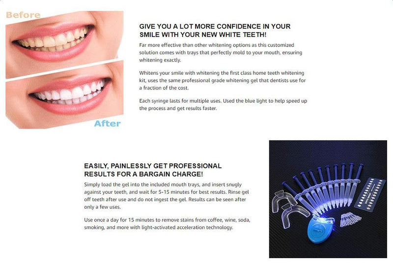 Dental Bleaching Teeth Whitening System Oral Gel Kit