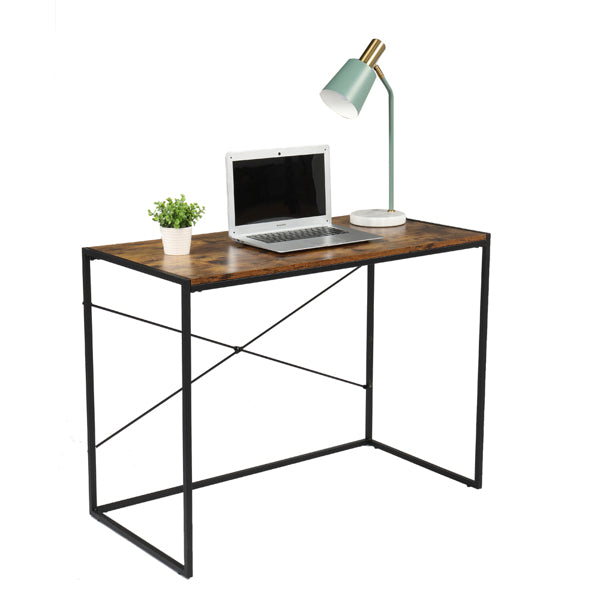 Black Paint MDF Paste Triamine Simple Cross Computer Desk