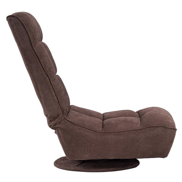 Fabric Floor-Standing Single Sofa Backrest Adjustment Game Chair Lazy Chair Dark Brown
