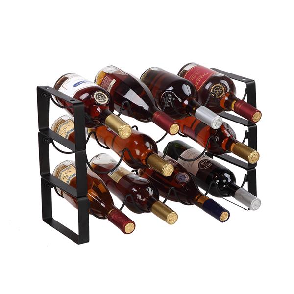 3 Tier Stackable 12 Bottles Metal Wine Rack