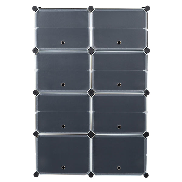 7-Tier Portable 28 Pair Shoe Rack Organizer 14 Grids Black
