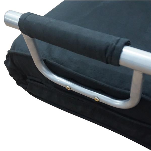 Foldable Dual Purpose Single Sofa Bed with Dust Cover Black