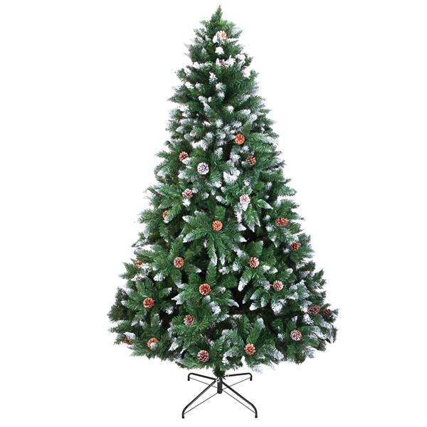 7ft Pvc Pointed White Spray Pine Cone Christmas Tree 1350 Branches