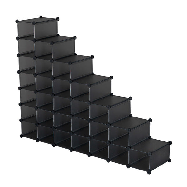 7-Tier 28-Pair Plastic Shoe Rack Storage Cabinet