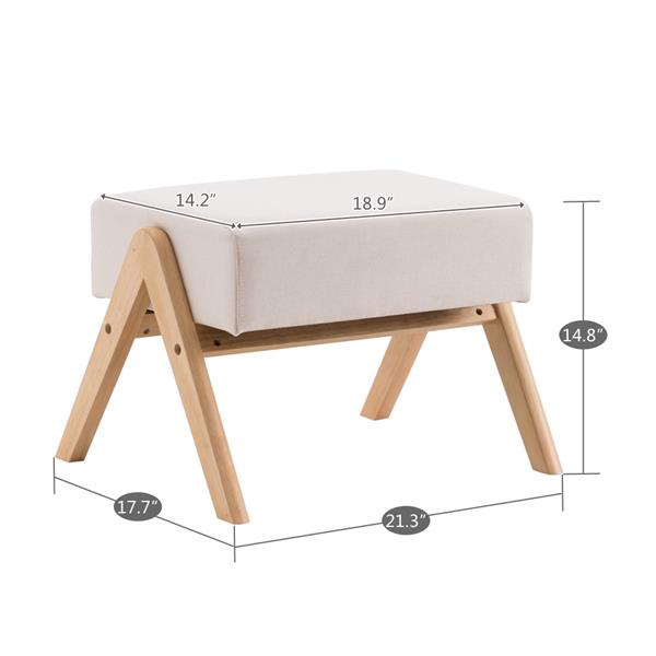 Footrest Stool Nordic A-type Beige (50x25x40cm)