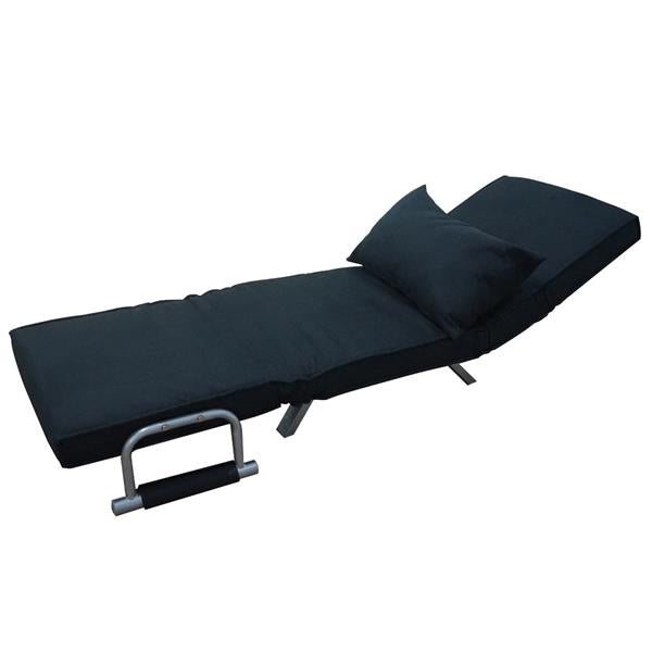 Foldable Dual Purpose Single Sofa Bed with Dust Cover Black