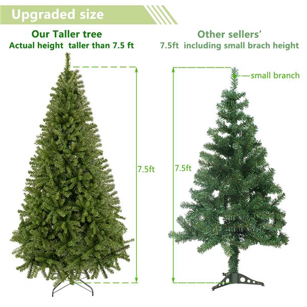 7.5FT Artificial Full Christmas Pine Tree Yellow Green 1450 Branches
