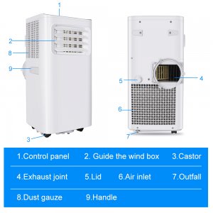 220V Portable 3 in 1 Air Conditioner 7000BTU with Dehumidifier Fan Modes